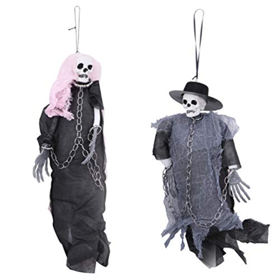 CLISPEED Coppia di Halloween Appeso Ornamenti Fantasma Catena Thriller Appeso Decorazione Giardino casa Ornamenti di Halloween