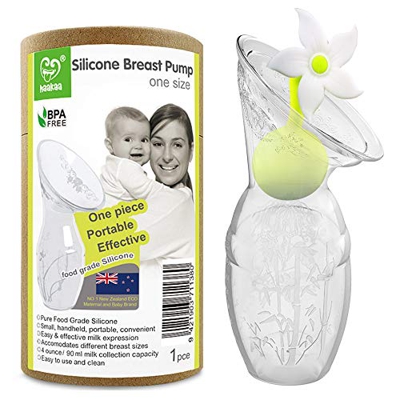 Haakaa Tiralatte Manuale con Tappo di Fiori (3oz / 90ml, Bianco)