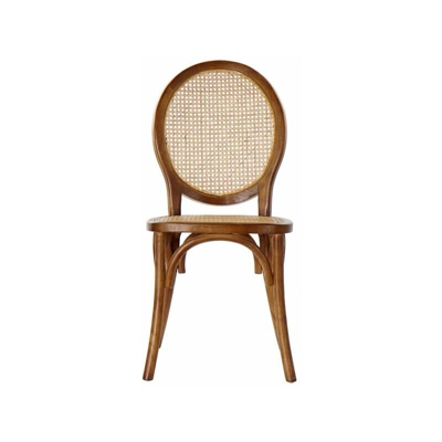 Sedia da Sala da Pranzo DKD Home Decor Marrone Rattan Legno di olmo (45 x 42 x 92 cm)