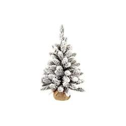 Albero di Natale Innevato Piccolo 60 cm con Neve Basso Juta Oregon Bizzotto en oferta