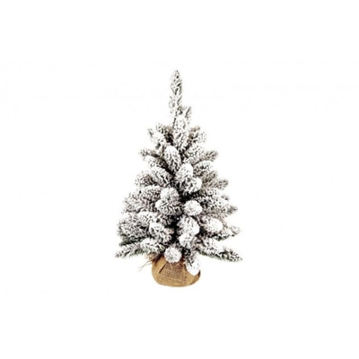 Albero di Natale Innevato Piccolo 60 cm con Neve Basso Juta Oregon Bizzotto