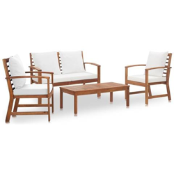 Set Divani Da Giardino 4 Pz Con Cuscini In Massello Di Acacia precio