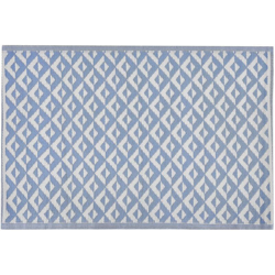 Tappeto da esterno azzurro con motivo geometrico 120 x 180 cm BIHAR en oferta