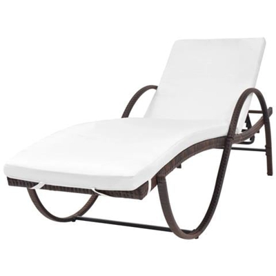 Lettino Prendisole In Polirattan Marrone