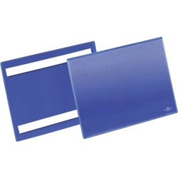 Tasca porta etichette B210xH148mm blu autoadesiva 50 pezzi/conf. en oferta