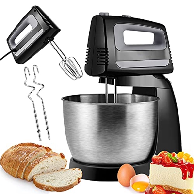 Impastatrice Planetaria, BITOWAT 400W Robot da Cucina con Ciotola 3.5L 5 Velocità Multifunzione Cucina Impastatrice con Frullatori Tra Cui Pasta Ganci