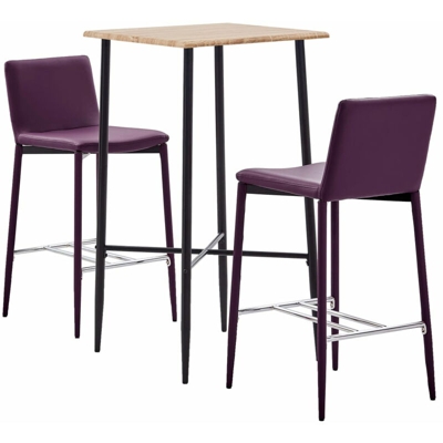 Set da Bar 3 pz in Similpelle Viola