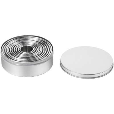 11 pezzi stampi per biscotti rotondi in acciaio inox tagliabiscotti per biscotti fai da te stampo per torte pasticceria strumento di cottura per