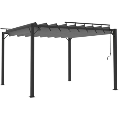 vidaXL Pergolato a Lamelle 3x3 m Antracite in Tessuto e Alluminio - Antracite