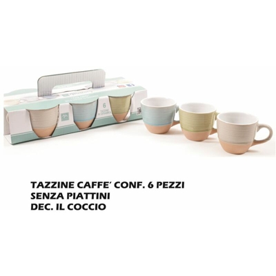 Tazzine Caffe' Conf. 6 Pz. S/Piatt.