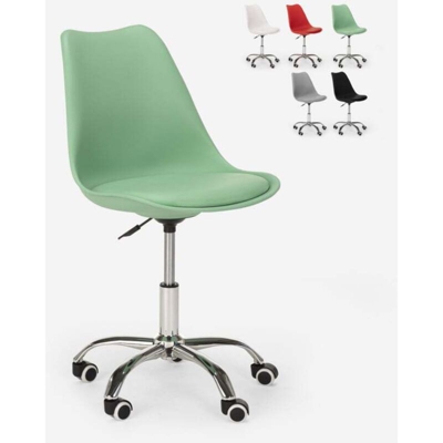 Franchi Bürosessel - Sedia design girevole sgabello ufficio altezza regolabile ruote eiffel Octony | Verde