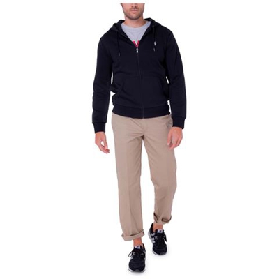 Felpa Uomo Con Cappuccio E Zip Blu Navy