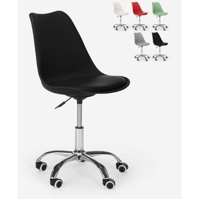 Franchi Bürosessel - Sedia design girevole sgabello ufficio altezza regolabile ruote eiffel Octony | Nero