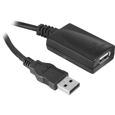 USB - extension repeater cable, 5m cavo USB Nero, Cavo di prolunga