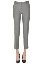 Wool slim trousers en oferta