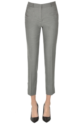 Wool slim trousers