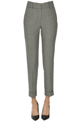 Vichy print wool trousers características