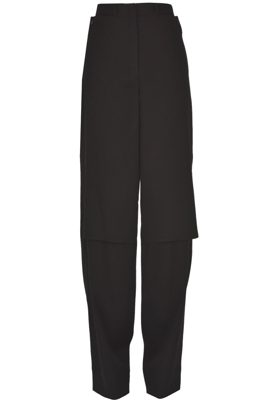 Wide leg wool trousers