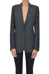Pinstriped wool blazer en oferta