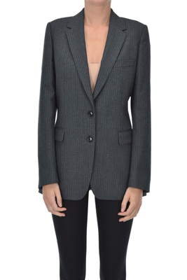 Pinstriped wool blazer