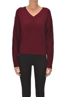Ribbed cashmere knit pullover