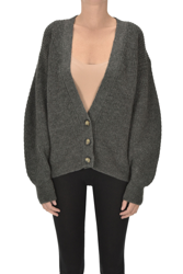 Ribbed knit cardigan en oferta