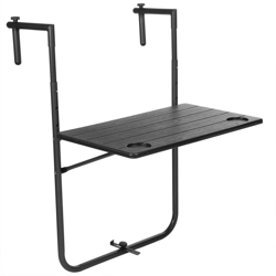 PrimeMatik - Tavolo rettangolare regolabile per balcone 60x36cm nero características
