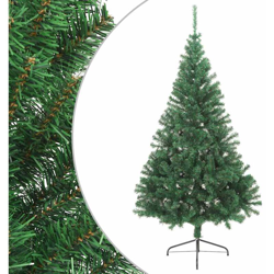 vidaXL Albero di Natale Artificiale Metà Supporto Verde 210 cm PVC - Verde en oferta