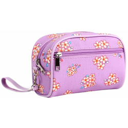 Borse da viaggio multifunzione stampate in pelle PU viola con fiori en oferta