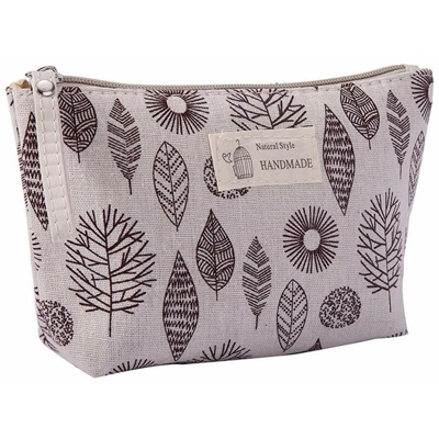 Borse per il trucco da viaggio con motivo a foglia senza maniglia Dimensioni della cerniera Lunghezza 21 cm x larghezza 13 cm