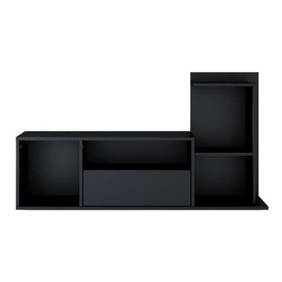 Mobile Porta Tv Sumatra, Con Ripiani, Da Salotto, Nero In Legno, 120 X 30 X 65 Cm