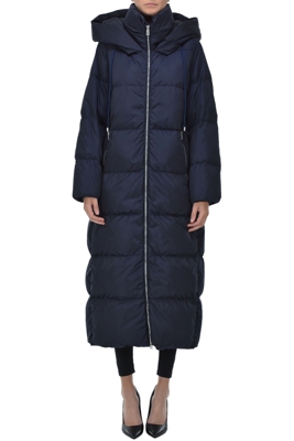 Quilted long down jacket