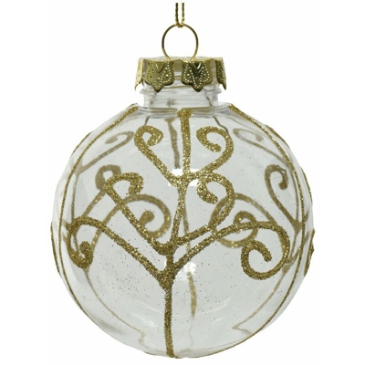 Palla Con Decori Glitter Oro D,10