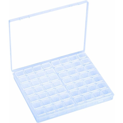 Scatola di immagazzinaggio di gioielli in plastica con 56 griglie vassoio di perle rimovibile collana orecchino separatore trasparente per la