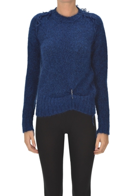 Melange knit pullover