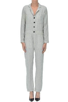 Striped cotton jumpsuit