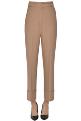 Wool and cotton trousers en oferta