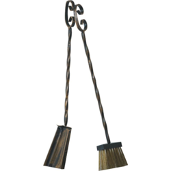 set camino Umbria scopino + paletta in ferro battuto caminetto stufa en oferta
