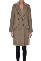 Double breasted alpaca-blend padded coat precio