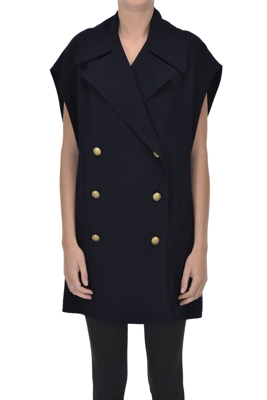 Sleeveless double-breasted blazer