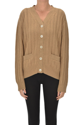 Ribbed knit cardigan en oferta