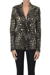 Animal print double-breasted blazer en oferta