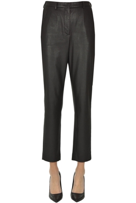 Eco-leather chino trousers