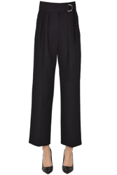 Cropped wool trousers en oferta