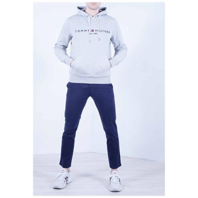 Uomo - Felpa In Cotone Grigio Con Cappuccio