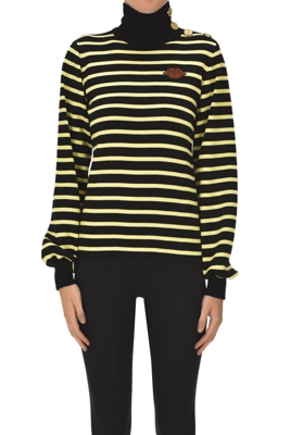 Striped turtleneck pullover