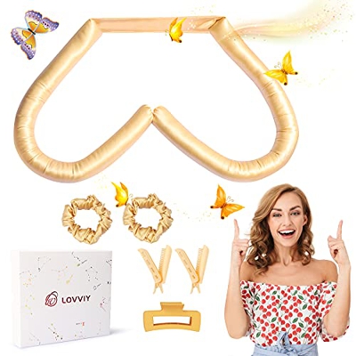 LOVVIY Heatless Curls Curling Ribbon Hair per Capelli, 100% Silk Hair Curler Boccoli Capelli Senza Calore, Silk Tubo Capelli Mossi, 100CM Bigodino Arr