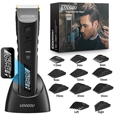 Tagliacapelli Uomo Professionale Regolabarba con 11 Pettine Guida, Rasoio Elettrico Barba, Regolatore per Capelli, Regola Barba Ricaricabile con 38 Im