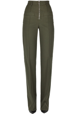 High rise cotton trousers