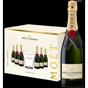 PACK 6 BOTTIGLIE CHAMPAGNE MOET & CHANDON - BRUT IMPÉRIAL + 1 SECCHIELLO PER GHIACCIO IN OMAGGIO